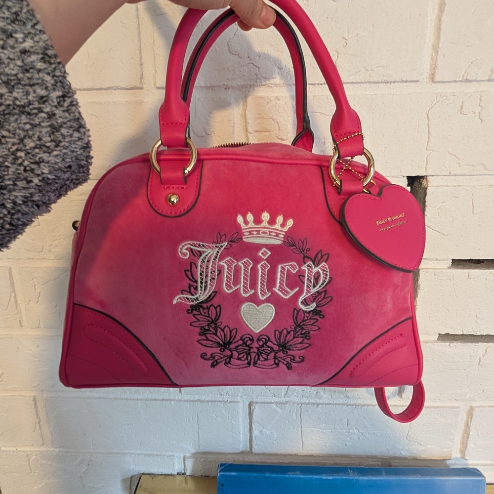 Juicy Couture Fuchsia Satchel with Heart Charm